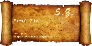 Strul Zia névjegykártya